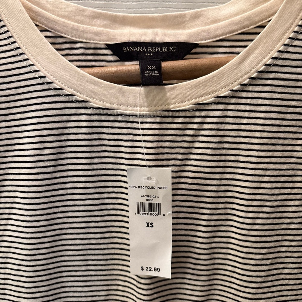 Banana Republic Black and White Striped Tank Top - Picture 2 of 2